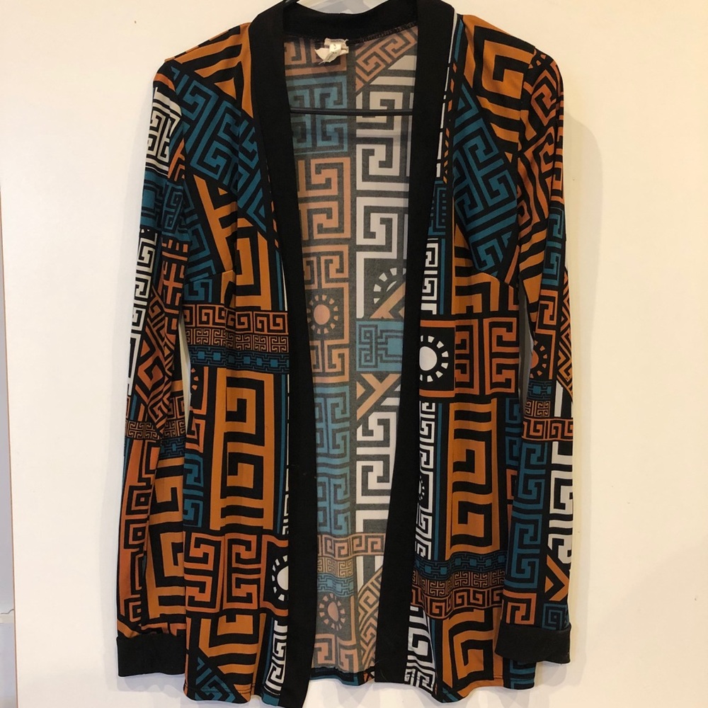 Geometric cardigan kimono